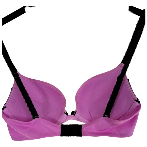 Victoria's Secret Very Sexy Push Up Pink Bra Black Lace Trim Size 32C - Picture 7 of 10